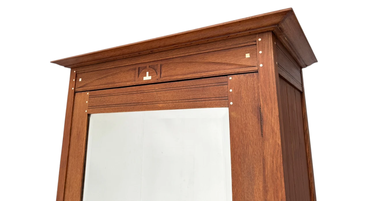 Arts & Crafts One-Door Armoire or Wardrobe Onder den Sint Maarten Style, 1900s